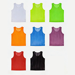 Wholesale Casual Pinstripe Ventmesh Quick Dry Breathable Air Circulating Marathon <b>Bib</b>-Ready Team <b>Training</b> Vest Athletic Singlet - Product Image 1