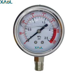 Manómetro Xaol Yn-60zv de acero inoxidable resistente a las vibraciones con soporte para filtro de agua - Product Image 4