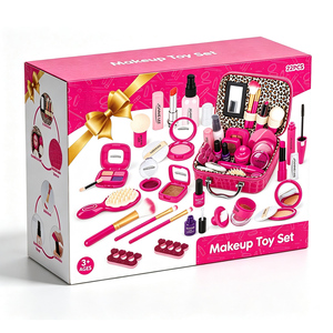 Kit de maquillage pour enfants, jeu d'imitation, <span class=keywords><strong>beauté</strong></span> pour filles, maquillage de simulation, cosmétiques roses, ensemble de jouets de maquillage pour enfants avec boîte de rangement - Product Image 6