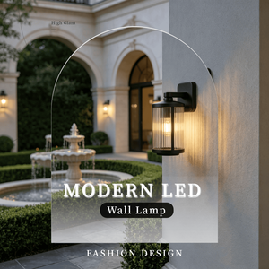 Lampada da Parete Esterna Moderna Nera Impermeabile E27 40W con Corpo in Alluminio e Diffusore in PC per Villa, Portico, Giardino, Balcone - Product Image 1