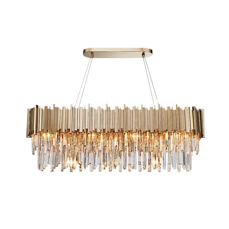 Lustre de luxo leve k9, luminária suspensa com pingente de cristal, iluminação decorativa