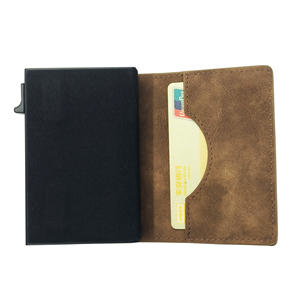 <span class=keywords><strong>Portefeuille</strong></span> pour homme personnalisé, design élégant, en aluminium fin avec blocage RFID, en cuir véritable pour le rangement des cartes de crédit - Product Image 5