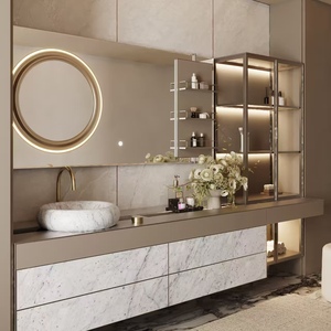 BALOM Modern Luxury Style Bathroom Cabinet Large Capacity Wood Plywood Vanity with Smart Mirror and OEM Factory - Product Image 4