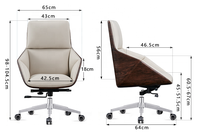 Chaise de bureau exécutive contemporaine en cuir de qualité supérieure, dossier haut, pivotante, réglable électriquement, avec support lombaire, pour bureau à domicile