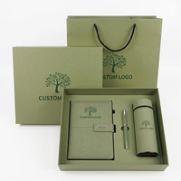 Ensemble cadeau d'affaires trois pièces : carnet, stylo métallique, bouteille isotherme - Souvenir de conférence