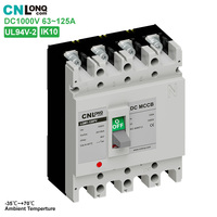 Disjoncteur à boîtier moulé CNLONQ DC1000V 63A 80A 100A 125A MCCB 4 pôles basse tension avec CE pour solaire, boîtier de combinateur photovoltaïque
