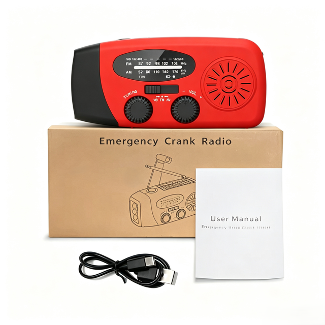 Portable Dynamo Survival Radio AM FM WB NOAA Weather Receiver 2000mAh Emergency Power Bank LED Torch