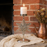 Support de bougie de Noël de luxe en gros pour décoration de table, en métal doré en forme d'étoile et de sapin de Noël