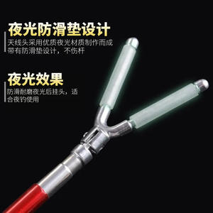 Support de canne à pêche lumineux en forme de V, support arrière en métal télescopique avec design antidérapant à lueur nocturne pour la pêche de nuit - Product Image 1