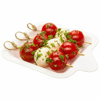 Barquettes/plateaux alimentaires jetables carrés blancs personnalisables, adaptés aux plats à emporter des boulangeries