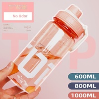 Nouvelle gourde sportive créative, bouteille d'eau portable en plastique, design élégant, grande capacité, durable et résistante aux chutes