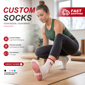 Women's Anti-Slip <strong>Long</strong> Scrunch Slipper Casual Grip Pilates <strong>Socks</strong> for Workout Yoga in Spring/Summer Sports <strong>Socks</strong> - Product Image 1