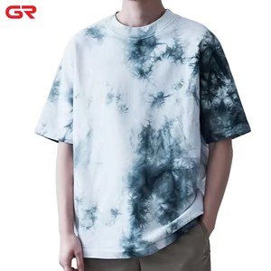 100% <span class=keywords><strong>coton</strong></span> Premium surdimensionné hommes T-Shirt plaine personnalisé Streetwear à manches courtes cravate teinture motif imprimé grande taille - Product Image 1