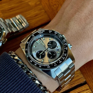 นาฬิกาโครโนกราฟสำหรับผู้ชาย42มม. นาฬิกาข้อมือควอทซ์ VS75กันน้ำไพลิน C3เขียวเรืองแสงตลอด - Product Image 5