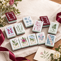 Jeu de tuiles de mahjong en acrylique pour les rassemblements de fin de semaine, jeu de table confortable dans le salon avec des amis, des sœurs et de la famille, soirée de jeux