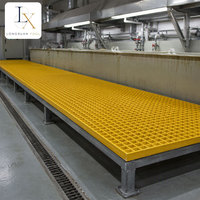 Grille en fibre de verre Longxuan pour traitement de l'eau, type I, grille de protection FRP pour arbres, revêtement de sol surélevé, grille GRP FRP en fibre de verre avec cadre