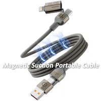 Câble de charge USB magnétique 4-en-1 pour téléphone portable iPhone 15/14/13 & / Charge rapide 240W Chargeur portable avec stockage