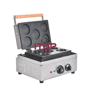 Tayvan kırmızı fasulyeli kek makinesi 5 delikli ticari elektrikli tayvan japon kırmızı fasulye kek ızgara makinesi