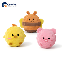 Jouets pour chiens Corepet L028, balles qui couinent, jouets à mâcher en peluche TPR à picots pour le nettoyage des dents, jouets interactifs résistants aux morsures et rebondissants pour petits chiens