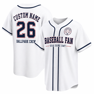 Camiseta de Béisbol Personalizada con Nombre y Número del Equipo, de Algodón/Spandex, para Fanáticos de EE. UU., Manga Corta, para el Día del Partido - Product Image 4