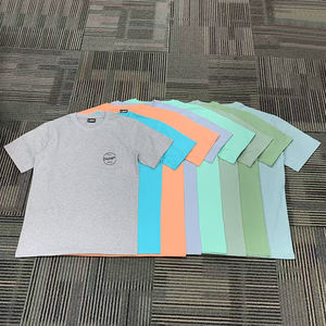 Camisetas de algodón de color sólido 180 GSM finas en blanco serigrafía personalizada de alta calidad al por mayor con bolsillo frontal para hombre - Product Image 5