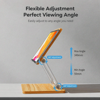 Support d'ordinateur portable pliable ergonomique en bois, aluminium et bambou, réglable en hauteur, support portable pour tablette pour appareils de 10 à 13 pouces