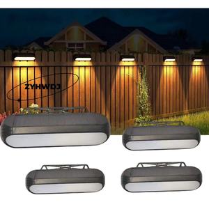 Lampe murale solaire 7 couleurs, éclairage de clôture, éclairage de jardin extérieur, éclairage de marches, mode blanc chaud RGB - Product Image 2
