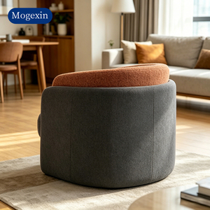 Fauteuil de salon moderne en tissu bouclé bicolore pour salon, chambre, salle à manger, hôtel, appartement - Product Image 3