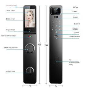 Enrique Tuya 3D Smart Door Lock WiFi <strong>Fingerprint</strong> Digital <strong>Code</strong> 3D Face Recognition for Wood Aluminum Home Cloud Includes Camera - Product Image 4