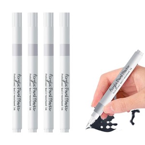 Pennarello Acrilico Permanente <span class=keywords><strong>Bianco</strong></span> e Penna per Evidenziare e Contornare con Punta Morbida/Dura per Carta - Fai da Te, Cancelleria e Journaling - Product Image 5