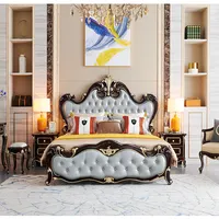 लक्जरी बिस्तर डिजाइन यूरोपीय शैली बिस्तर राजा आकार बिस्तर शाही बेडरूम सेट