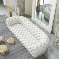 Nuevo producto, diseño de espuma de cojín, muebles italianos, muebles de salón, sofá simple de cuero de 4 plazas, conjunto de sofá de terciopelo de lujo para Sala