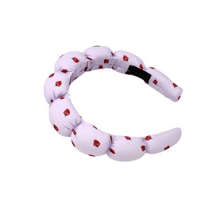 Diadema trenzada de nube de fresa de fruta dulce, accesorio para el cabello con parte superior de calavera alta, stock adelgazante facial para lavado de cabeza directo - Product Image 5