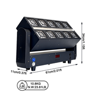 Igreslite 350W Beam Wash Strobe 3 en 1, Luz Móvil con Cabezal Móvil, 10x25W RGBW Beam + 160x0.3W RGBYA Wash + 96x1W LEDs Strobe para DJ y Club