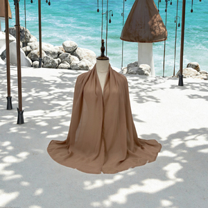 XJL-90 Pañuelo de Gasa Tejido para Niñas, Pañuelo Hijab Suave con Burbujas, Pañuelo Largo, Chal Musulmán de Color Puro, Tela Brocada - Product Image 3