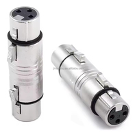 Coupleur XLR femelle-femelle 3 broches, adaptateur de changement de genre audio XLR pour microphone, câble d'éclairage de scène DMX