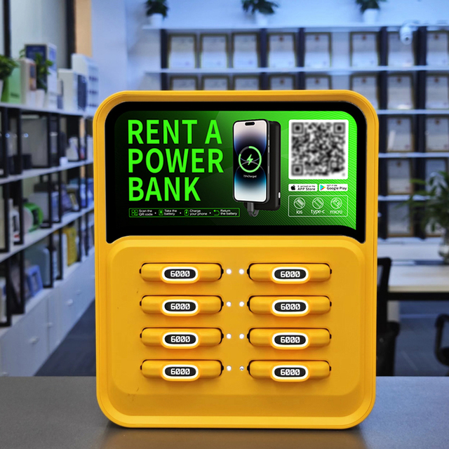 Outdoor Phone Charger Rental Station | 8-Slot Shared Power Bank Kiosk for Concerts & Events