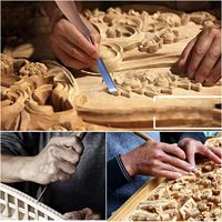 12 pièces ensemble d'outils de sculpture sur bois ciseaux à bois pleine grandeur couteau en bois Kits de gouge ciseau à sculpter en acier au carbone