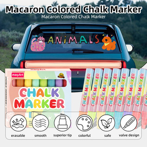 Marqueurs à craie Jumbo pour fenêtres lavables 8 couleurs Macaron Stylos à craie liquide effaçables avec embouts en <span class=keywords><strong>feutre</strong></span> de 10mm d'épaisseur pour verre, miroir - Product Image 5