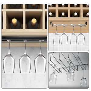 Stainless Steel Wine Glass Rack 5-9 Stemware Capacity Minimalist Design For Wine Cabinet - Product Image 5