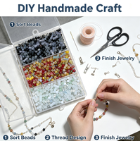 Perles en verre en vrac multicolores en boîte multi-compartiments pour la fabrication de bijoux faits main, marque YUZHU, vente en gros en vrac pour accessoires DIY