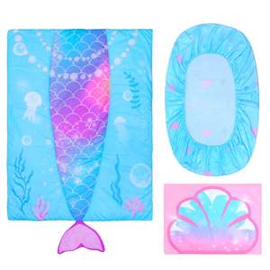 Ensemble de literie pour bébé sirène en 3 pièces avec couverture de bébé, drap de lit et taie d'oreiller, ensemble de literie pour la crèche - Product Image 6