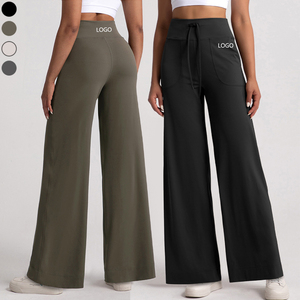 Pantalon de sport taille haute XW-CK055 pour femme, coupe ample, jambe large, personnalisable avec logo, idéal pour le yoga, le fitness et les activités de plein air, grandes tailles disponibles - Product Image 1