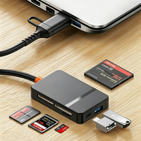 Lecteur de cartes multifonction de haute qualité 8 en 1 Type C+USB, prend en charge les cartes SD, TF et CF pour ordinateur portable, téléphone portable, appareil photo