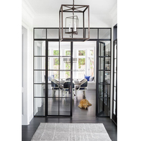 Porte en fer forgé et en verre, style français, résistante au vent, pour l'extérieur, design graphique moderne, aluminium et verre pour le salon