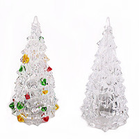 Meilleures ventes : Jouet Arbre de Noël en acrylique pour enfants, Veilleuse lumineuse clignotante, Design cristallin coloré, Alimentation électronique, Boîte colorée