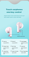 Écouteurs intra-auriculaires Gradient 5.4 étanches IP4 avec contrôle tactile, son HiFi, affichage LED de la batterie et faible consommation pour iOS, Android, Windows