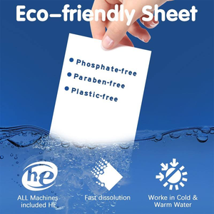 Detersivo <span class=keywords><strong>in</strong></span> Fogli per Bucato con Fragranza Naturale, Detergente Biodegradabile per la Cura della Casa - Product Image 6