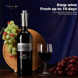 Tapón <span class=keywords><strong>de</strong></span> Vacío para <span class=keywords><strong>Vino</strong></span> Tinto Desechable <span class=keywords><strong>de</strong></span> Acero Inoxidable Thankhot, Tecnología Patentada 2 en 1 para Uso <span class=keywords><strong>de</strong></span> 30 Días, Accesorio - Product Image 1