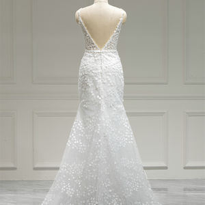 Jancember RL303 Sexy Spaghetti Strap sirena boda vestidos de novia para niñas - Product Image 2